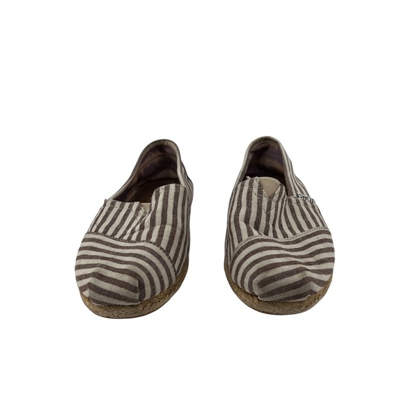 Toms Blue Striped Slip On Flats Size 5.5 Women's - Picture 1 of 9
